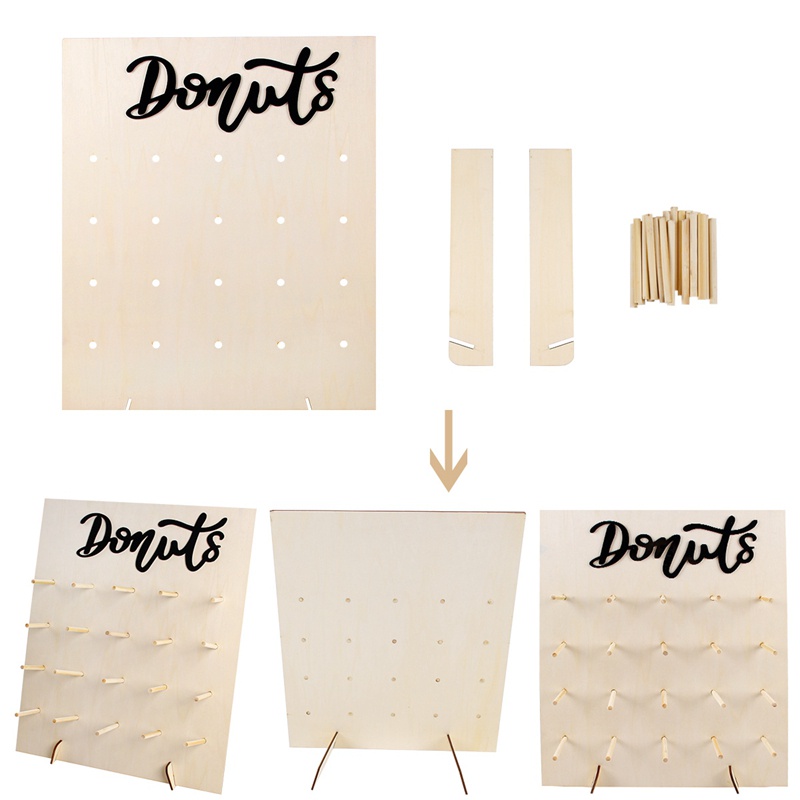 Wooden Donut Display Wall Doughnut Holder Kids Donut Party Needs ...