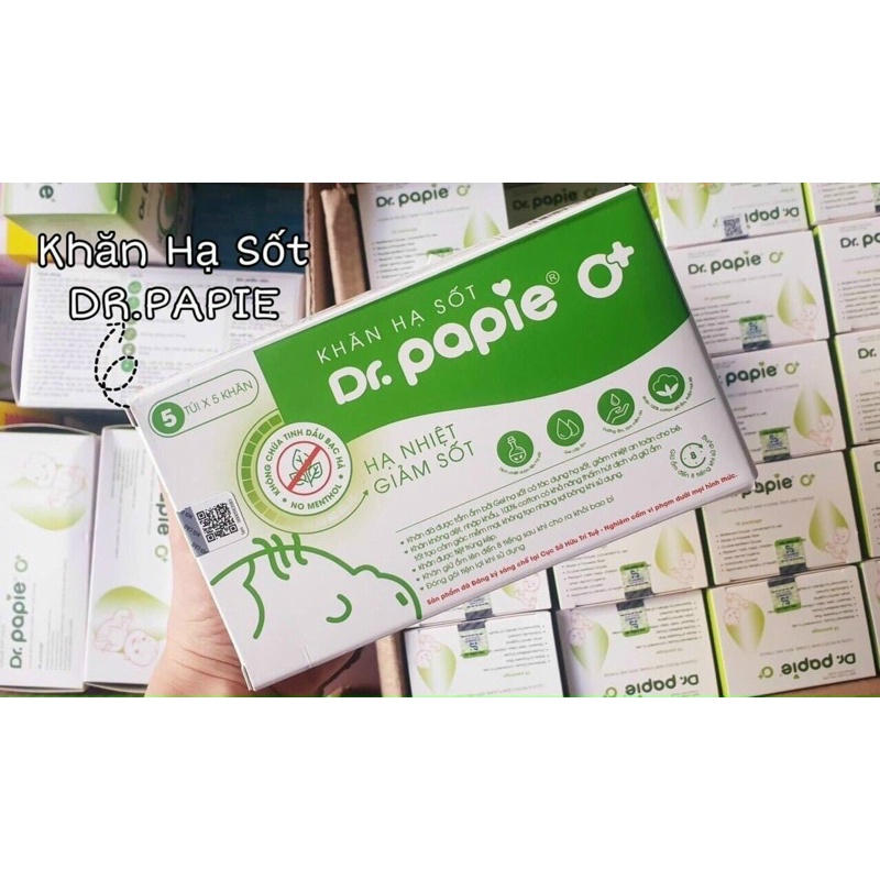 Box of 25 Dr Papie Fever Reducing Wipes for Babies - Cool Down, Reduce ...