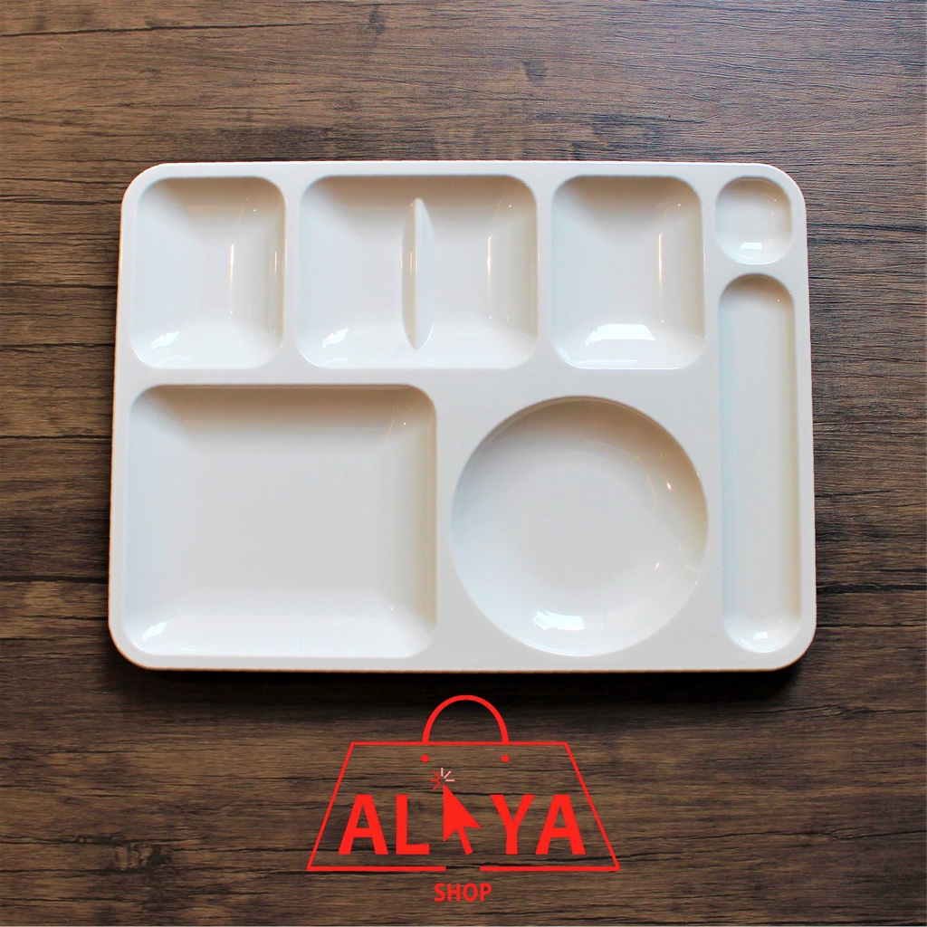 8-Compartment Divided Plastic Food Tray Plates for Adults School
