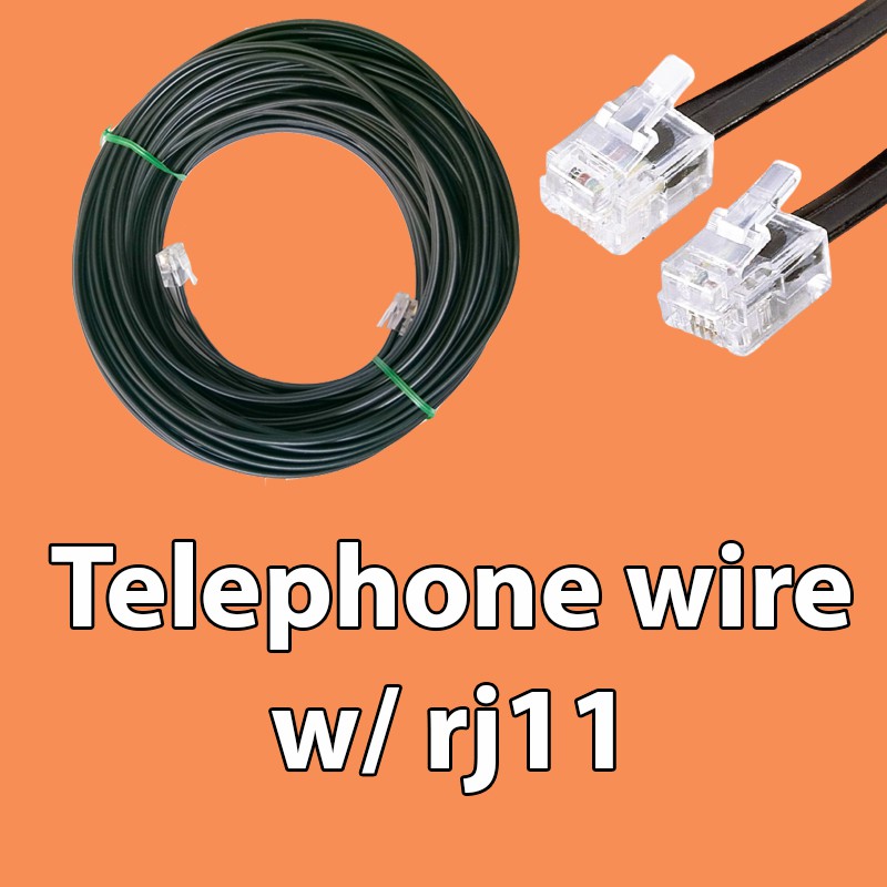 Telephone wire w/ rj11 (black) 1.5 meters to 7 meters | Shopee Philippines