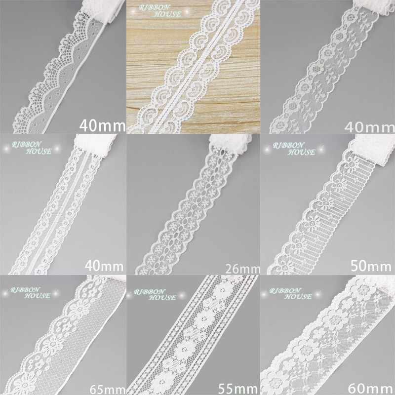 (5YARDS/roll) White lace lace clothing paired with dress making design ...