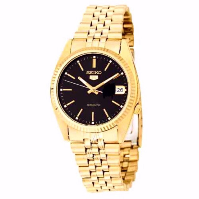 seiko stainless waterproof watch 24k Gold Plated with date