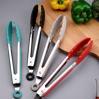 1pc Silicone Tongs Mini Kitchen Tongs With Silicone Tips Heat