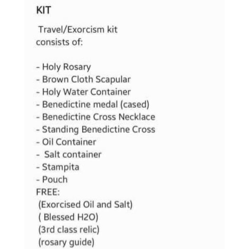 Exorcism/ Travel Kit (Deliverance Kit) | Shopee Philippines