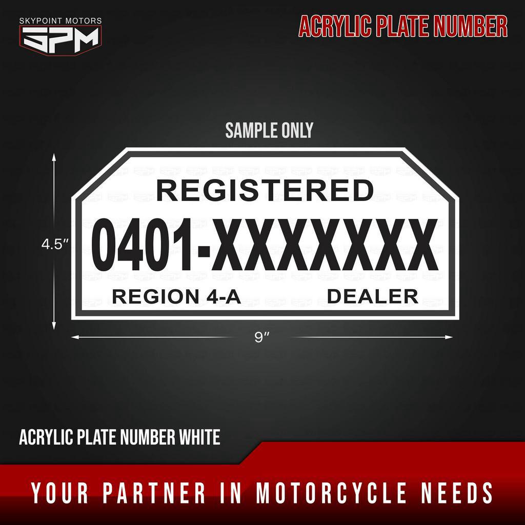 ACRYLIC PLATE NUMBER WHITE (Blank Plate) (9803-303) | Shopee Philippines