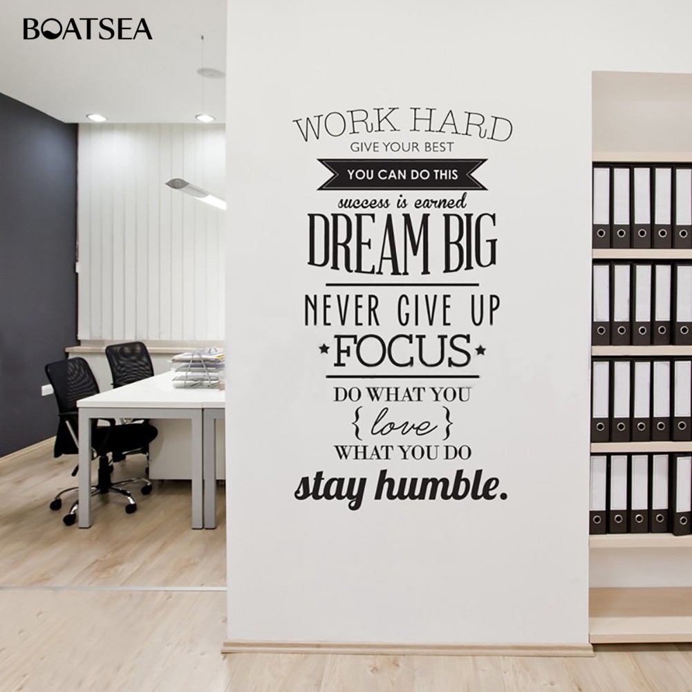 Boatsea Work Hard Dream Big Inspirational Quote Wall Art Sticker ...