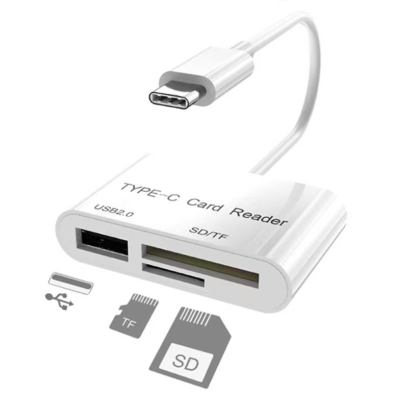 3 in 1 USB typeC Card Reader Type C to USB SD Micro SD Card Reader