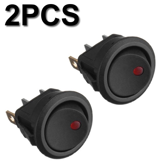 2PCS ROCKER SWITCH 3 PIN ROUND ON OFF 12V 20A DC Shopee Philippines