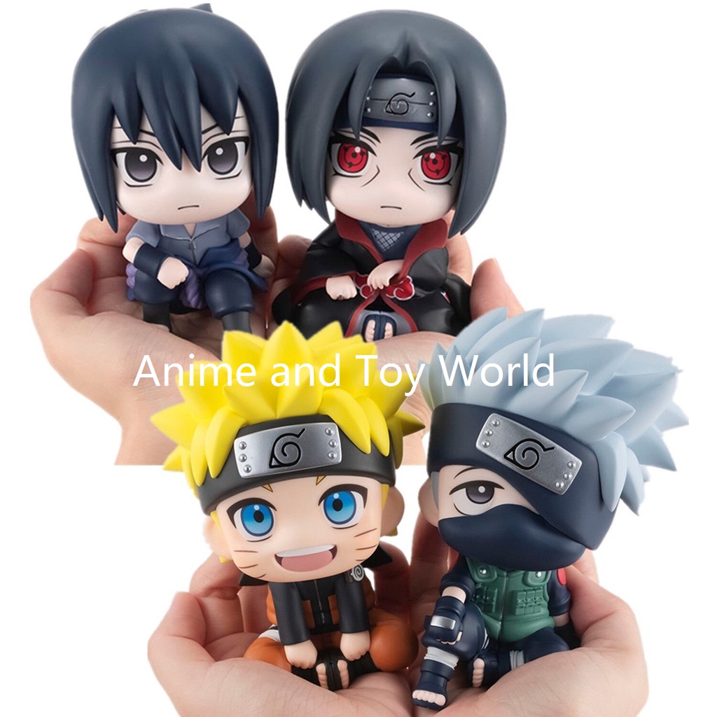 Naruto Q Ver. Naruto Kakashi Sasuke Itachi Sitting Anime Collectible ...