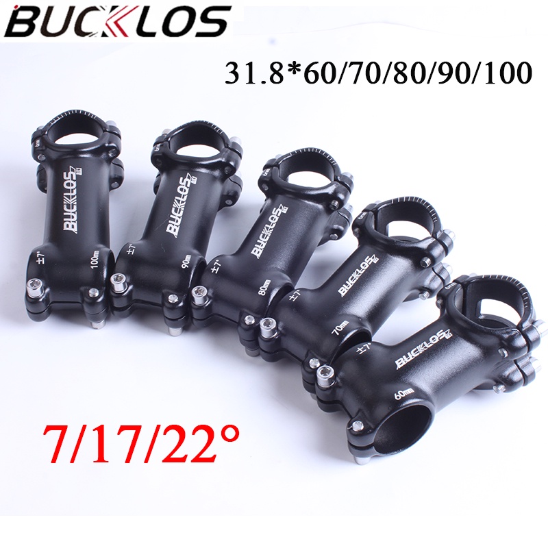 BUCKLOS Bicycle Stem 7/17 Degree Aluminum Bike Handle Bar Stem 31.8*60 ...