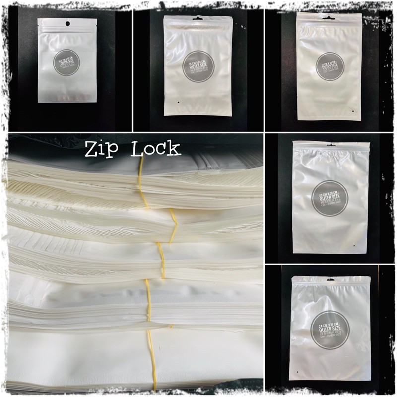 10PCS Zip Lock Packaging White Back, Clear Front with Header | Shopee ...