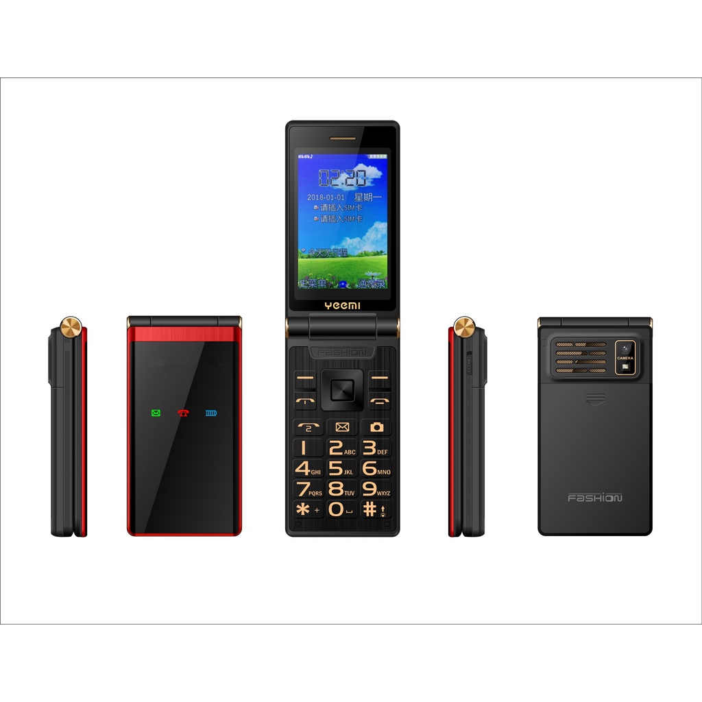 YEEMI M2+ 4G LTE Flip Mobile Phone With 2.84 inch Double Screen Big ...