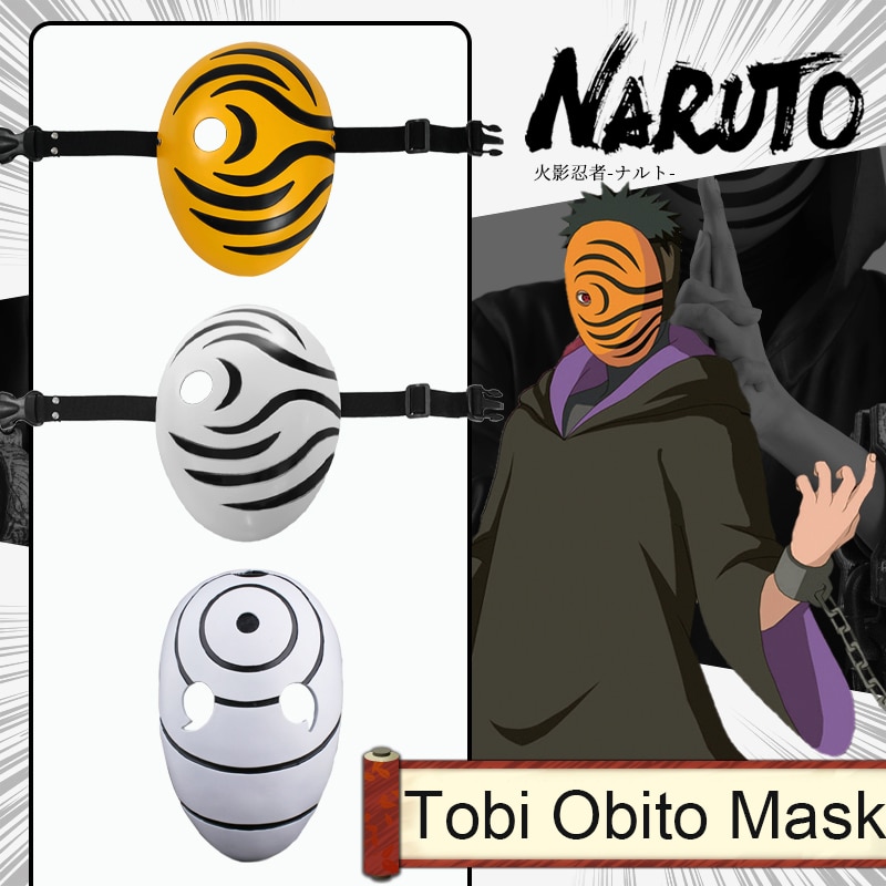 Naruto Akatsuki Tobi Uchiha Obito Madara Costume Helmet Mask Halloween ZG9