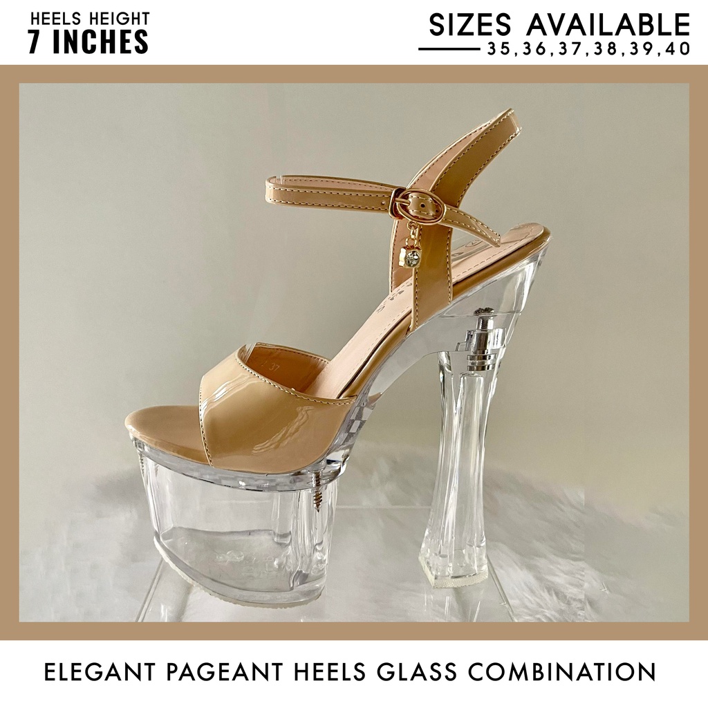 Clear cheap pageant heels