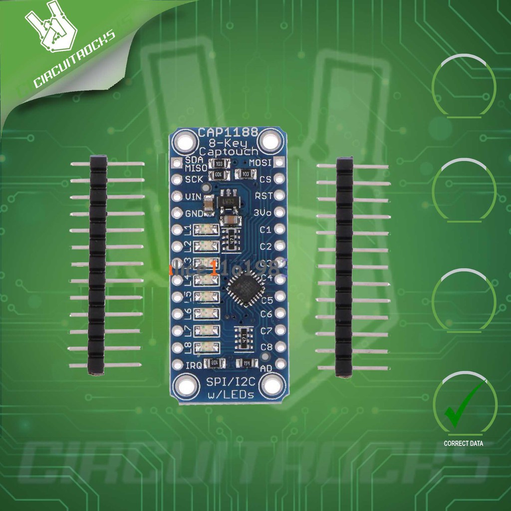 Capacitive Touch Sensor Cap1188 8 Key Breakout I2C Or Spi | Shopee ...