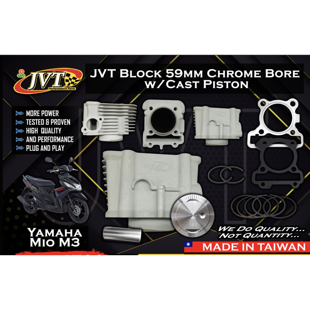 JVT Cylinder Block For Mioi125/Mio Soul i125 59MM (Chrome Bore and ...