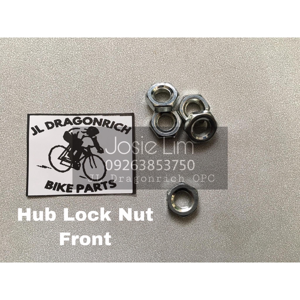 Hub Lock Nut Hex Hub Fastener Front + Rear Bicycle Flange Rear and
