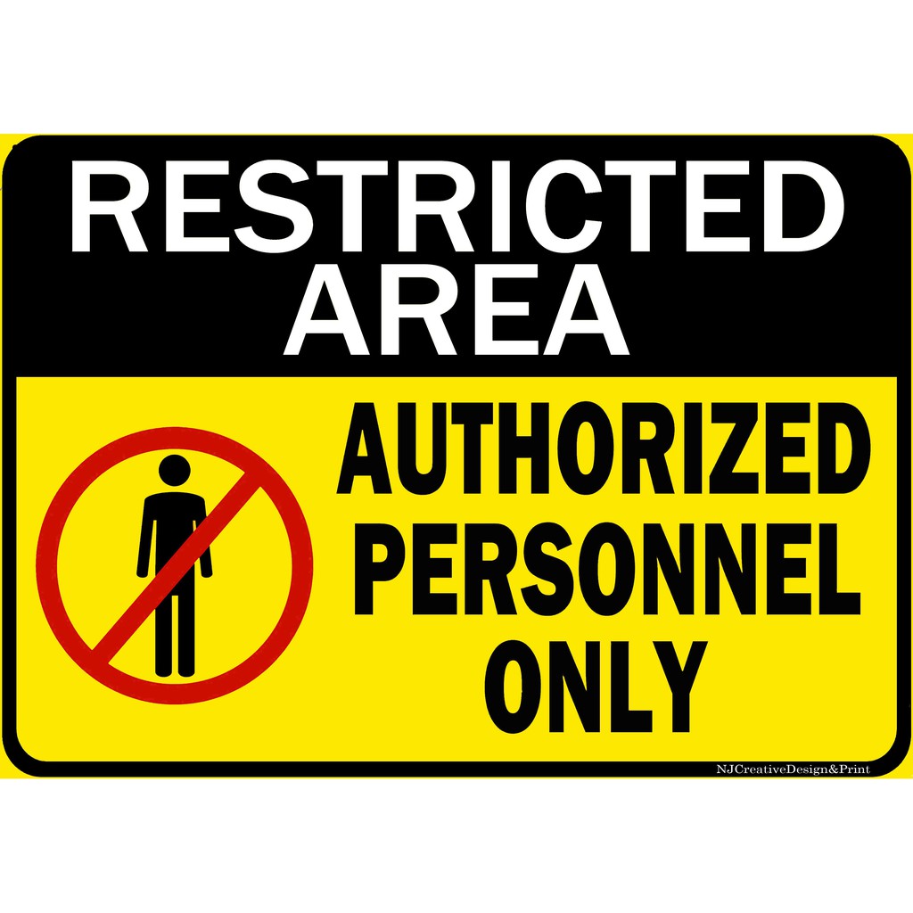 Restricted Area Authorizes Personnel Only Signage-A4 Size | Shopee ...