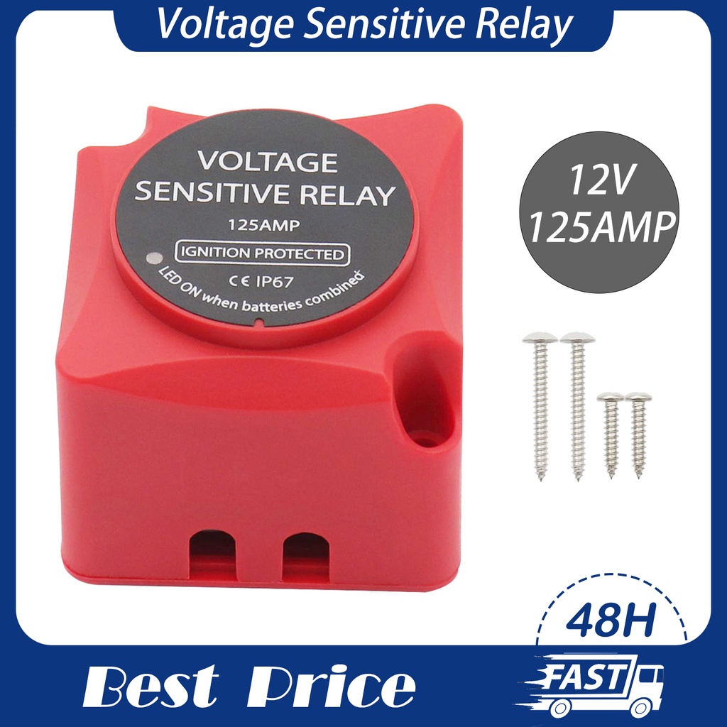 12V 125AMP Voltage Sensitive Relay VSR Double Battery Automatic