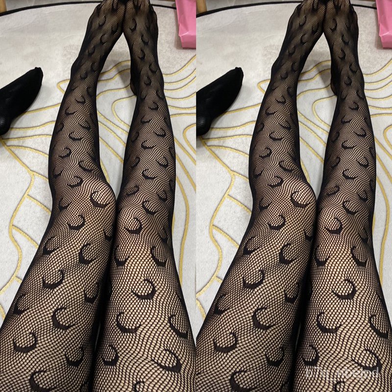 Spring Summer Fishnet Letter Tights Transparent Logo Tights Fashion ...