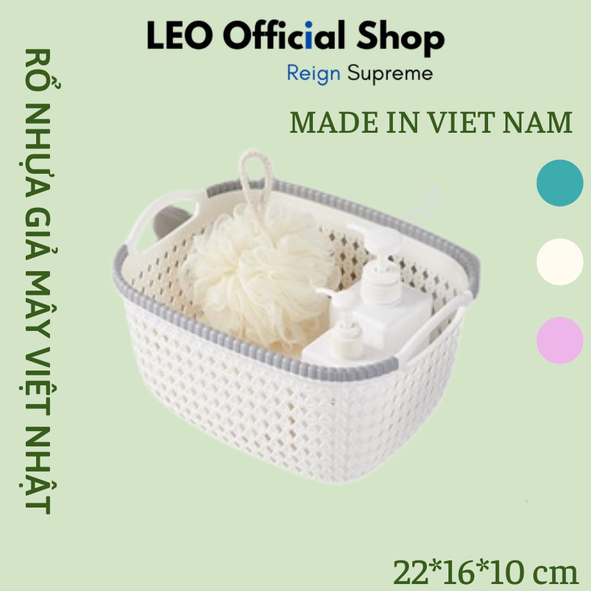 Rectangular Plastic Basket With Lovely pastel Handle, Vietnamese
