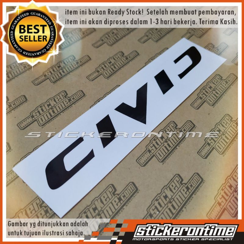 Car Sticker Honda Civic ek fd fk vtec ivtec dohc sohc turbo rs rr ...