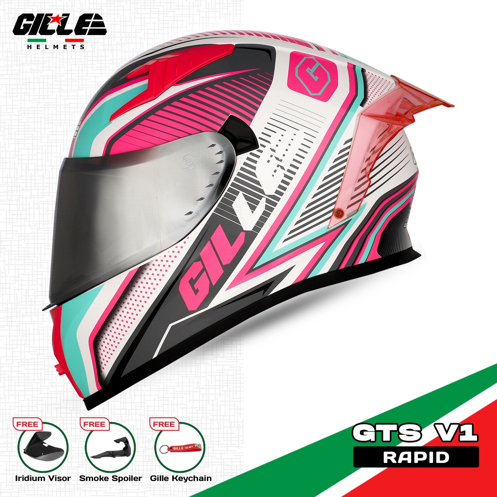 Gille Helmet 135 GTS V1 RAPID Motorcycle Helmet Full Face Dual Visor ...