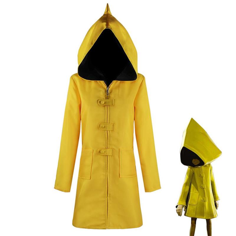 Little Nightmares 2 Mono Six Cosplay Costume Unisex Yellow Long Jacket