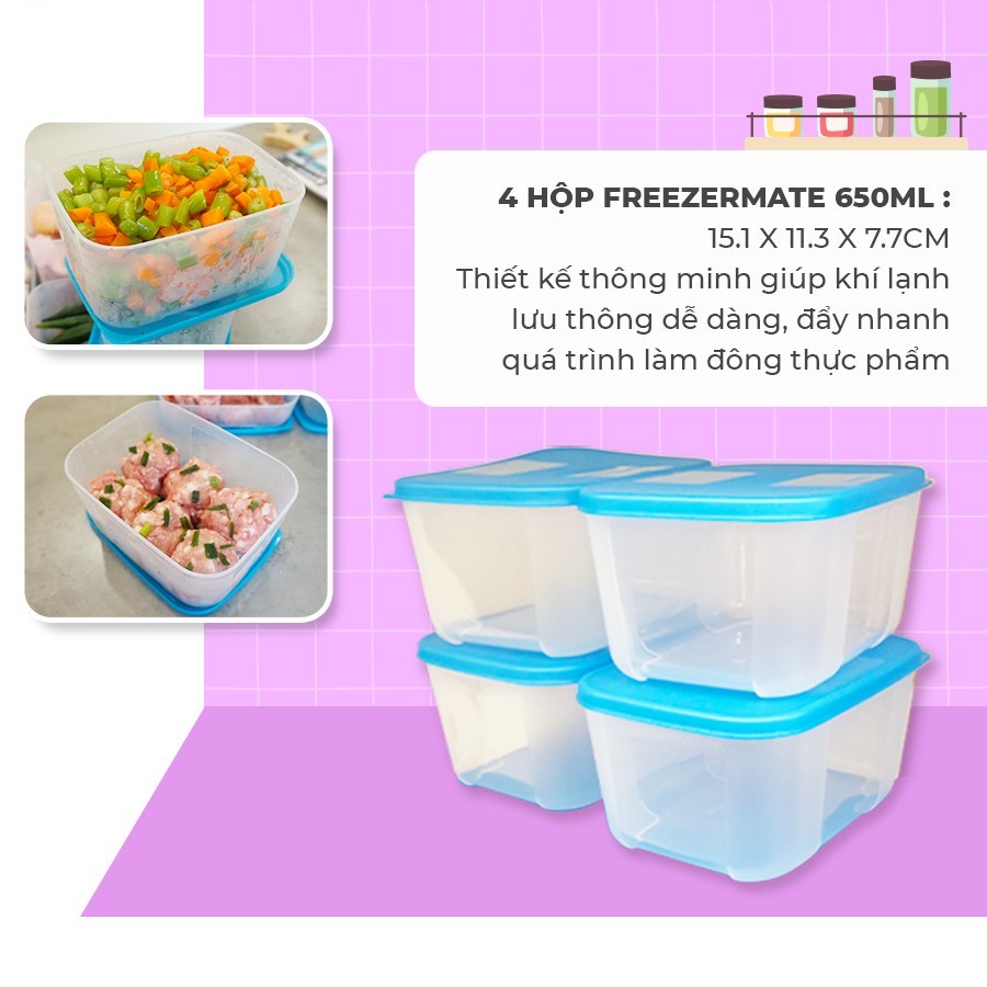 Supperwarehouse MALL Freezermate Freezer Storage Box 650ml (2 Boxes