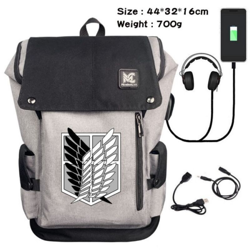 Attack on titan Bag Shingeki No kyojin Backpack Eren Levi mikasa Bag ...
