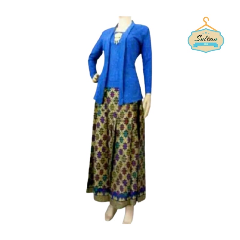 Kebaya Modern Bali Prodo Blue Electric Klok Long Set | Shopee Philippines