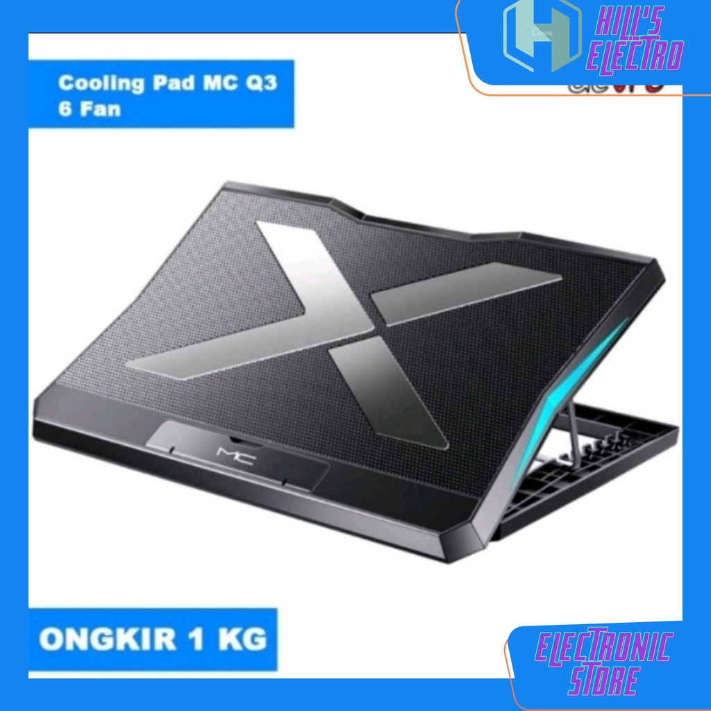 Mc Gaming Laptop Cooling Pad Q3 Gaming Fans 6 Fans 6 Fans Cooler For