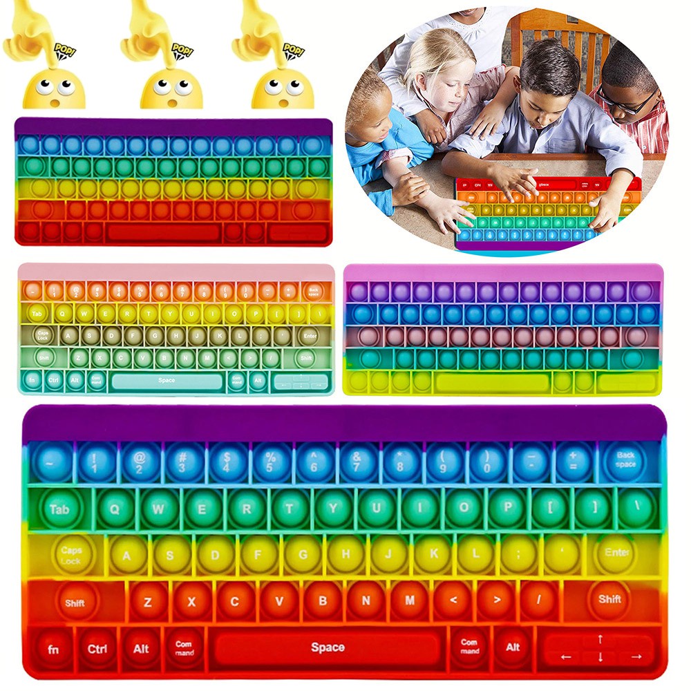 Pop Its Keyboard Anti-Stress Popit Pressure Relief Push Game Children ...