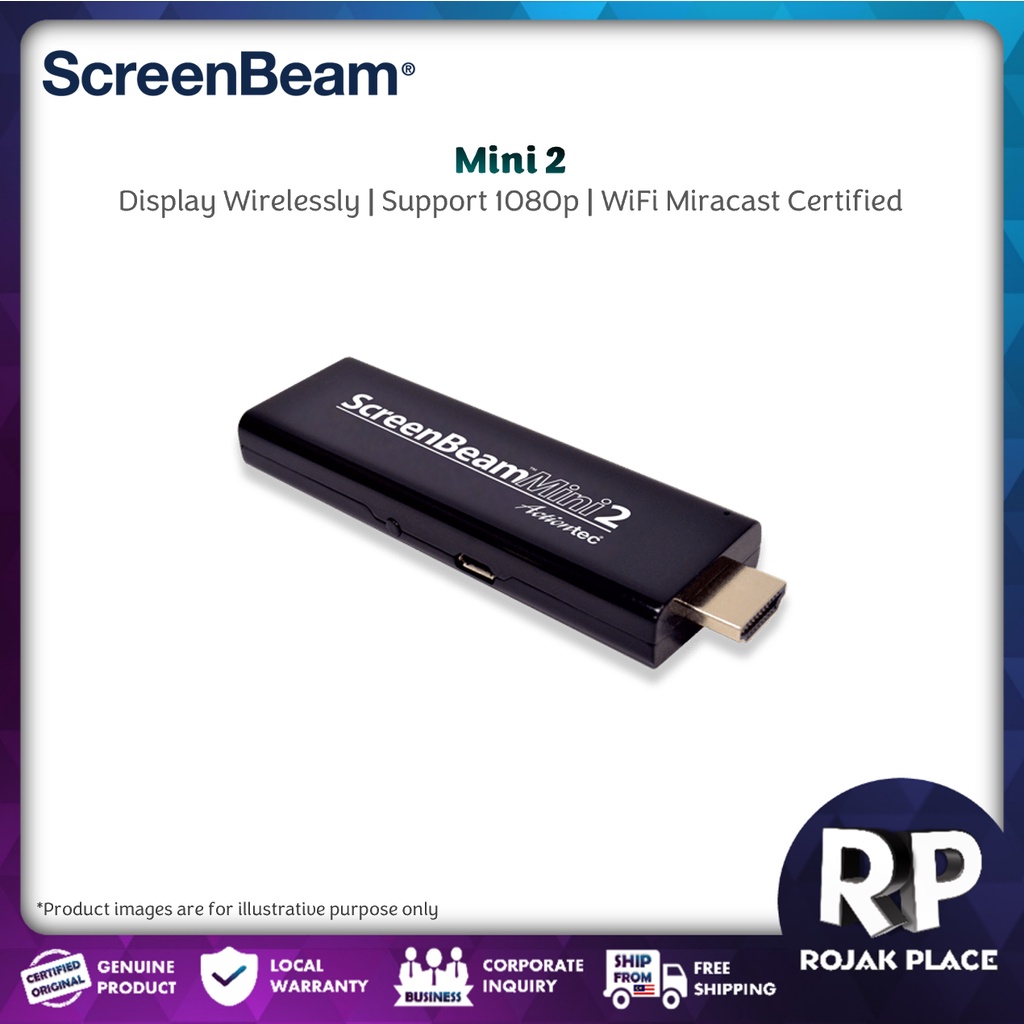 ScreenBeam Mini 2 Wireless Display Receiver Full HD MiraCast MirrorLink
