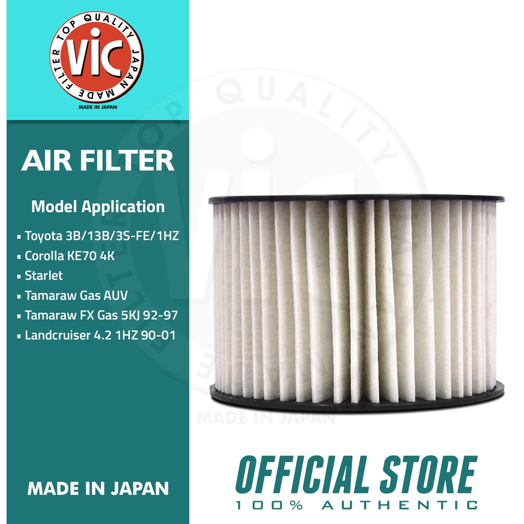 VIC Air Filter A-117 for Toyota 3B/13B/3S-FE/1HZ, Corolla,Starlet ...