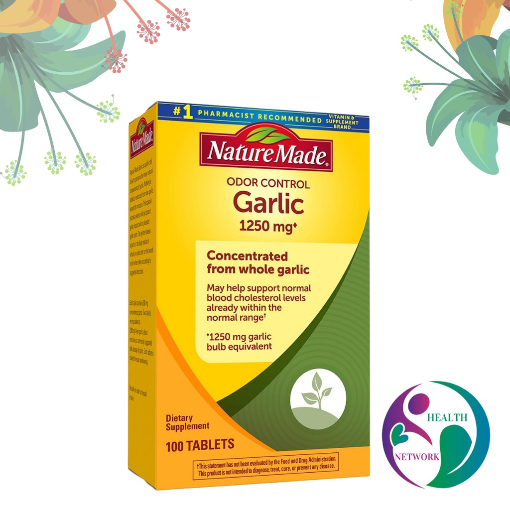 Nature Made Odor Control GARLIC 1250 mg 100 tablets Dietary