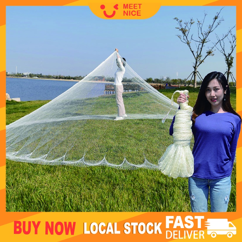 【COD】Diameter 8M Fishing Net Upgraded Hand Cast Net with Flying Easy ...