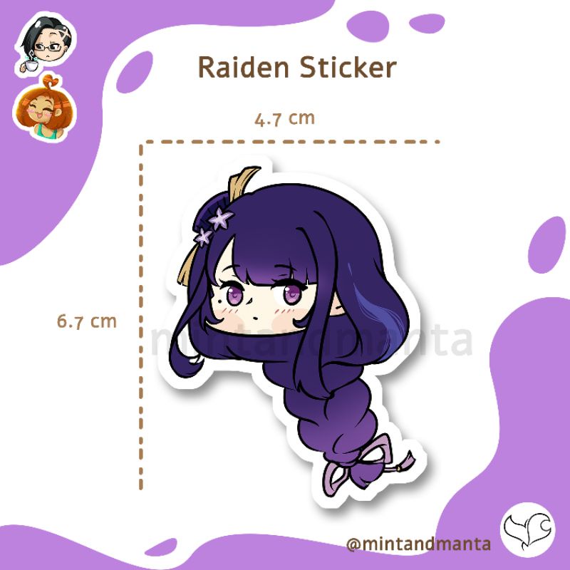 Genshin Impact Sticker Raiden Shogun Journal Stickers Laptop Stickers Chibi Rpg Mobile