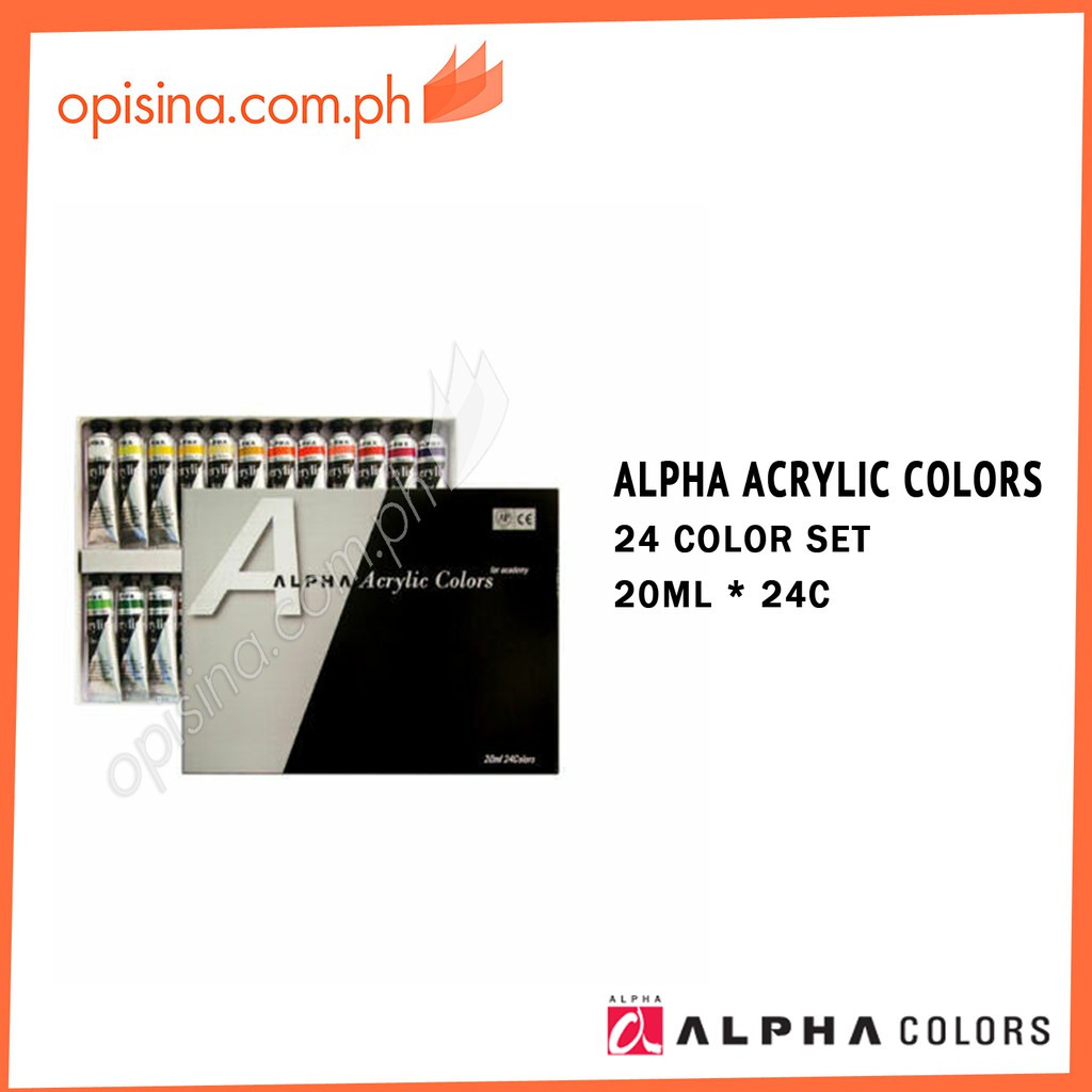 ALPHA COLOR ACRYLIC PAINT (24 COLOR SET) | Shopee Philippines