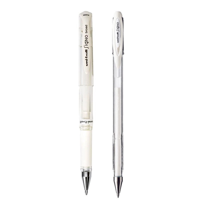 Uniball Japan Signo Angelic White 0.7Mm Broad White 1.0Mm Gel Pen ...