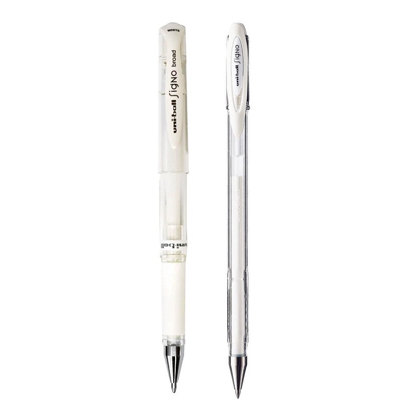 Uniball Japan Signo Angelic White 0.7mm Broad White 1.0mm Gel Pen 