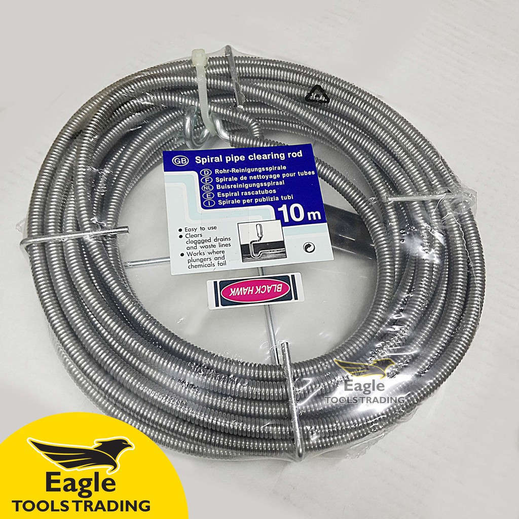 BlackHawk Drain Auger (Spiral) 3/8 inch x 10 Meters | Spiral Pipe ...