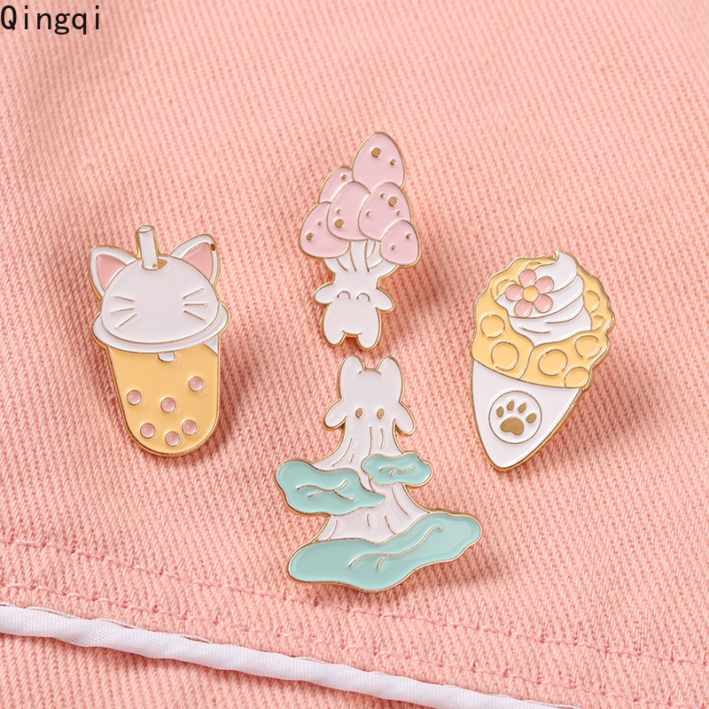 WINZIK Novelty Brooch Pin Set 5pcs Pretty Cherry Blossom Sakura Series Pattern Enamel-liked Lapel Pins Set Badges For Women Girls Clothes Bags Decor - View #12