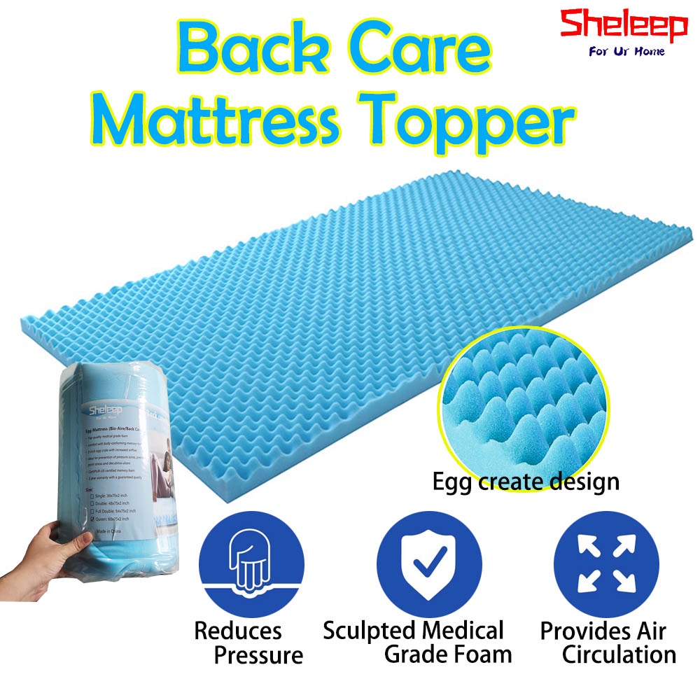 Sheleep Back Care Foam Mattress Topper Egg Mattress Foam (BioAire/Back Care) Foam Bed Shopee