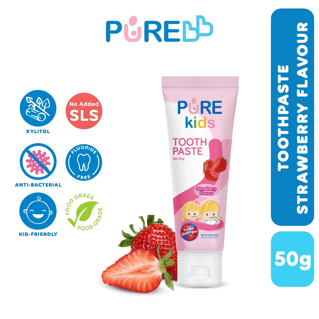 PureKids Toothpaste Strawberry Flavour 50g | Shopee Philippines