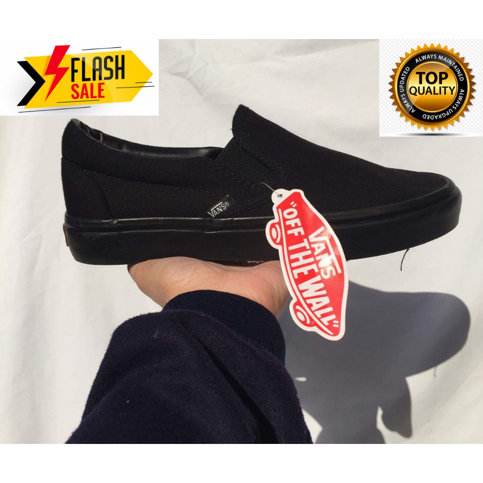 Vans black outlet loafers