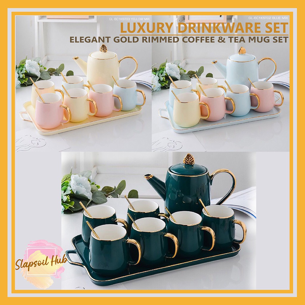 European Tea Cup Set - Luxury Porcelain with Nordic Design 