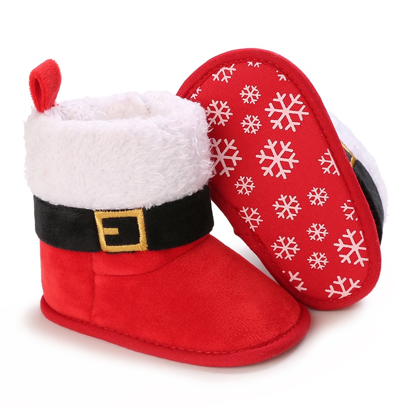Baby Shoes Baby Santa Slippers Cute Cartoon Santa Claus Pattern