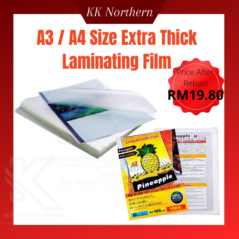 A3 Laminate Film A4 100 Sheets / A3 Size Laminating Film A4 Size