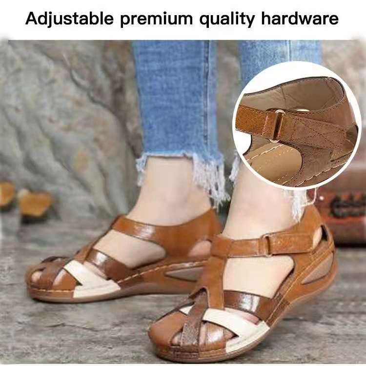 Anti slip wedge online leather sandal